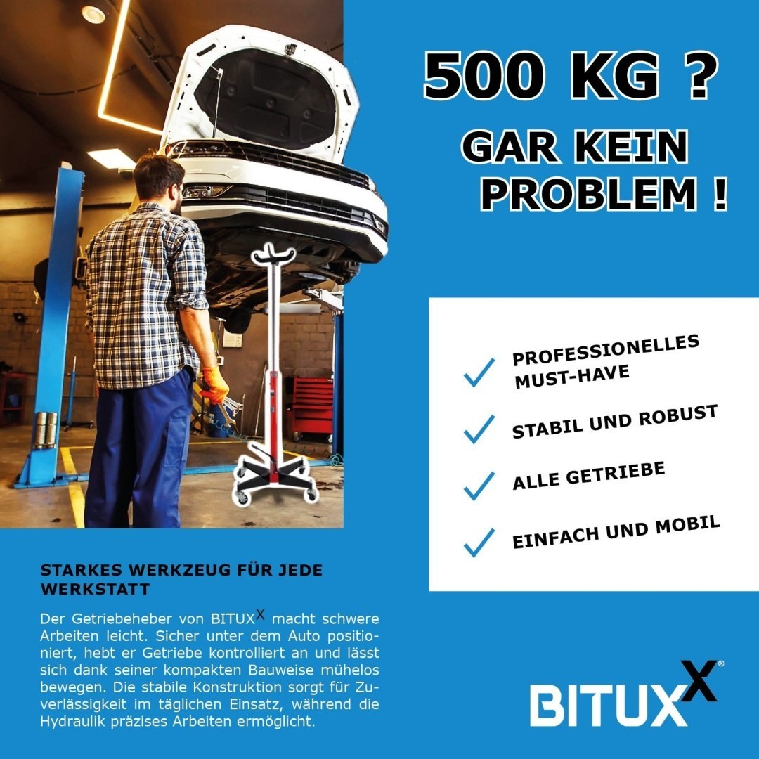 Stojanový zvedák na motory a převodovky do 500kg 105-185cm Červený M19872